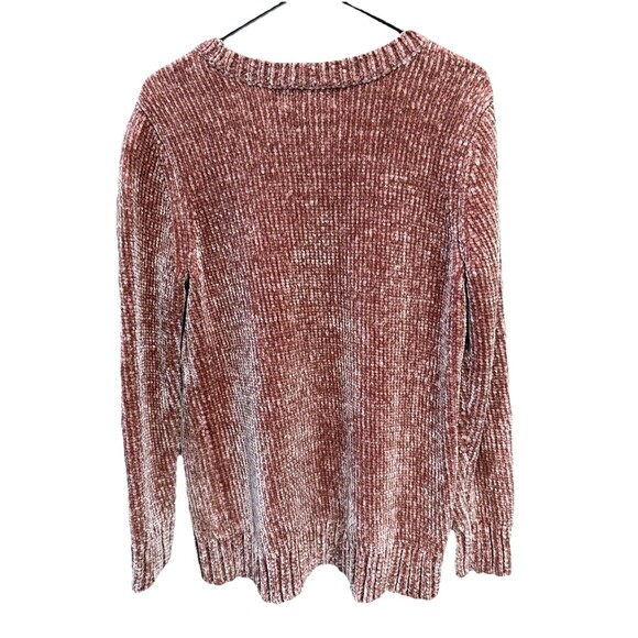 Orvis Women's Chenille Pullover Sweater Round Neck Coral Color Size L - Picture 2 of 3